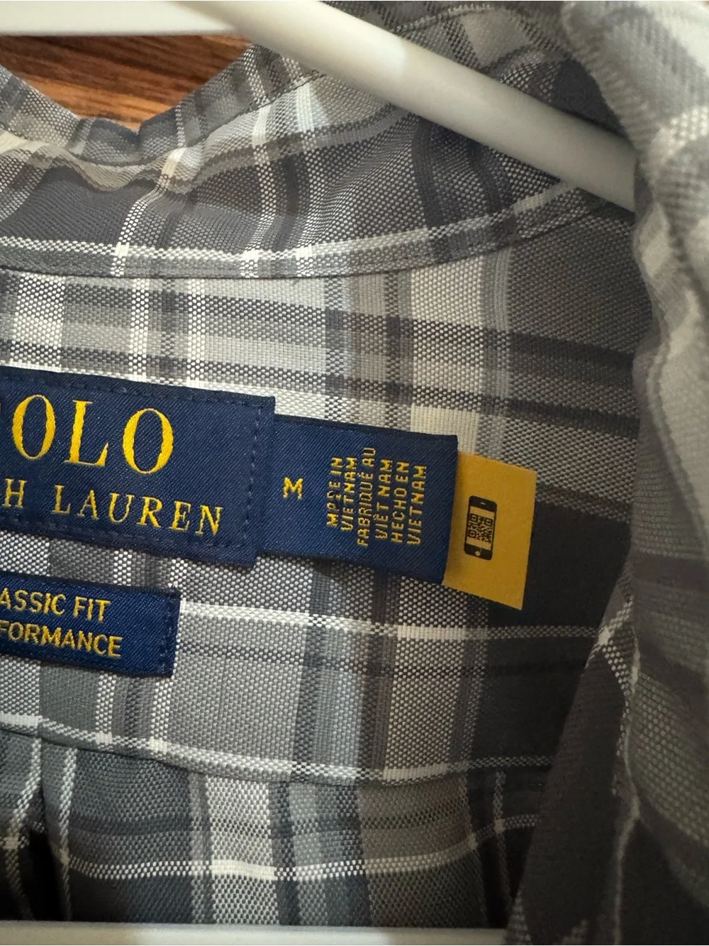 Polo by Ralph Lauren Gray and White Plaid Button-Down Shirt